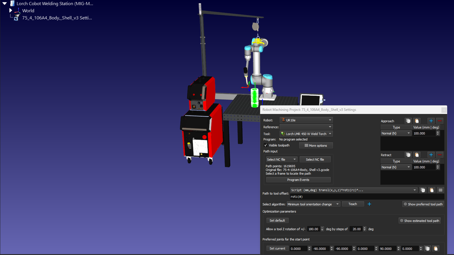 Cobot Welding Simulation