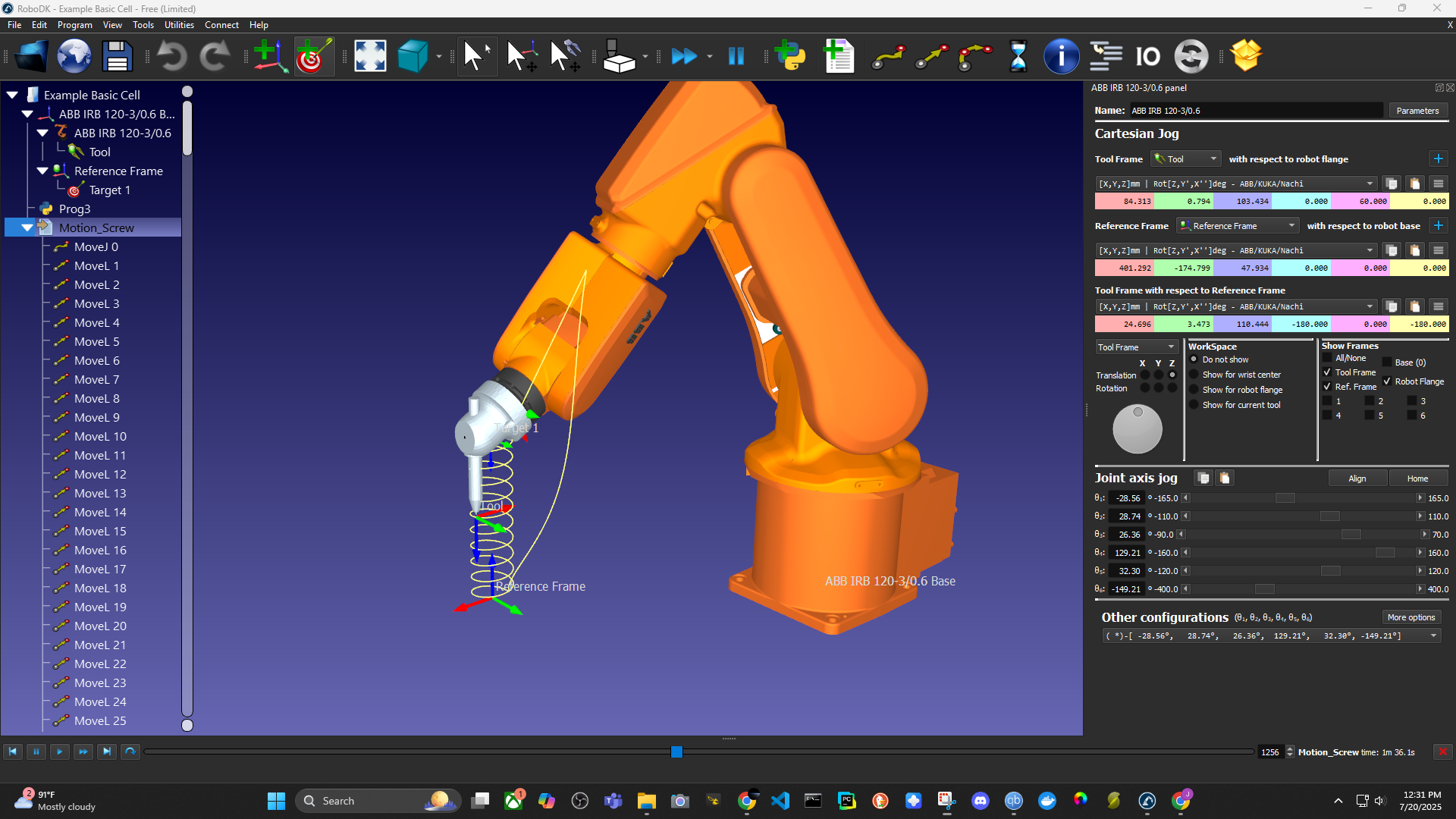 RoboDK Python Toolpath Simulation